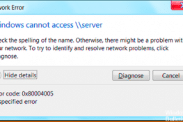 Ağ Paylaşımlarında 0x80004005 Hatası