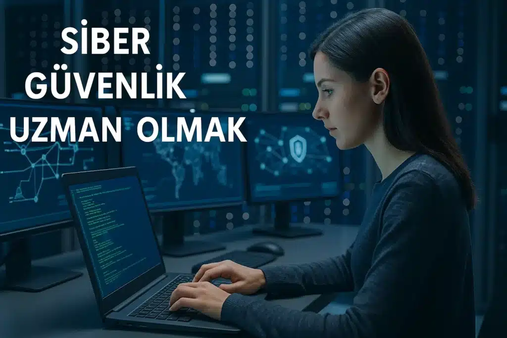 Siber Güvenlik Nedir? 2025 Rehberi – Türleri, Önlemleri ve Uzman Tavsiyeleri Veri merkezinde dizüstü bilgisayarında çalışan genç siber güvenlik uzmanı.